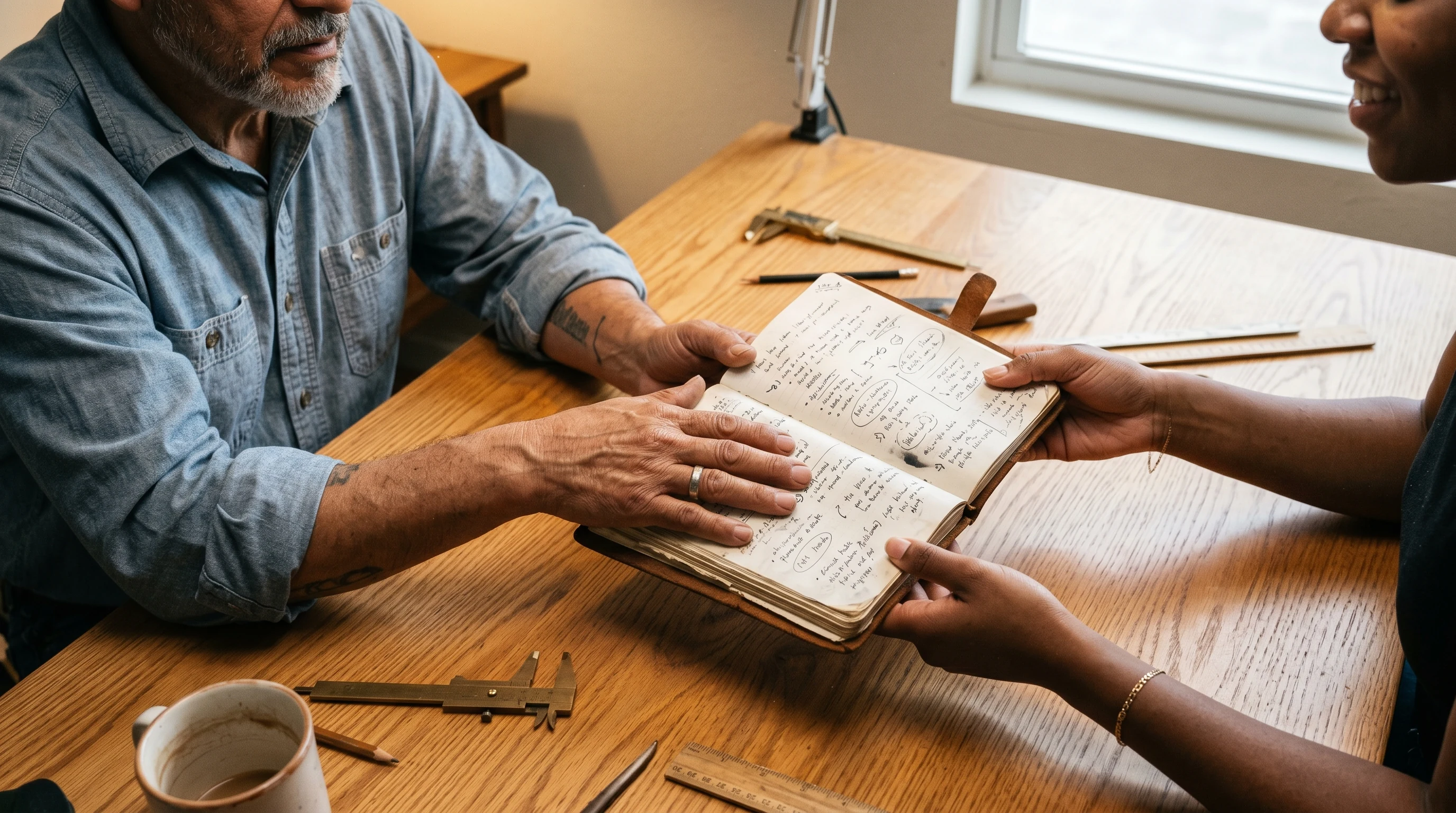 A handover moment between operators — the cohort produces real tooling the company keeps using.